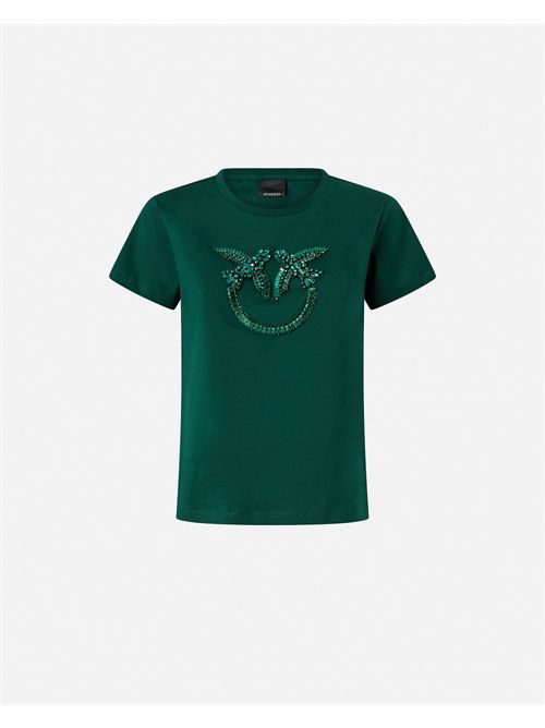 T-shirt logo Love Birds decorato PINKO | 100535A2RN/X79